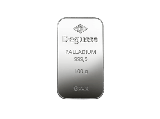  BitDials | Buy original Degussa Palladium Bar (minted) 100 g with Bitcoins!