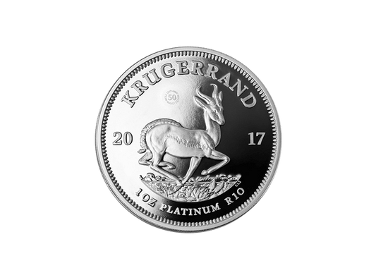 Buy original platinum coins 1 oz Krugerrand 50 years with Bitcoin!