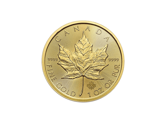 Buy original gold coins 1 oz Canadian Maple Leaf 2019 Gold with Bitcoin!