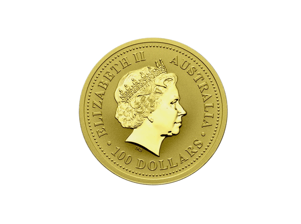 Buy original gold coins Australia 1 oz Lunar I 2000 Dragon Gold Coin with Bitcoin!