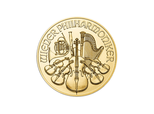 Buy original gold coins Austria 1 oz Vienna Philharmonic 2019 Gold with Bitcoin!