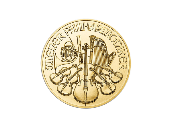 Buy original gold coins Austria 1 oz Vienna Philharmonic 2019 Gold with Bitcoin!