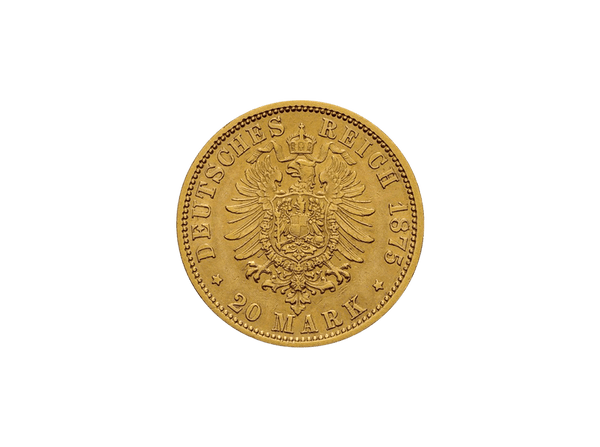 Buy original gold coins Duchy of Brunswick, Wilhelm (1830-1884) 20 Mark 1875 A with Bitcoin!