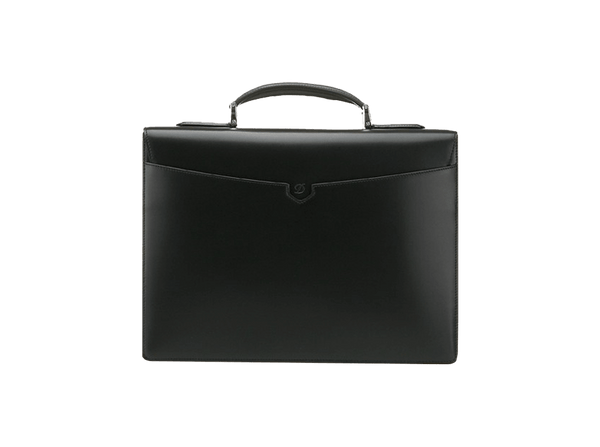 Buy original leather bags S.T. Dupont One Gusset Briefcase Line D Leather Black 181001 with Bitcoin!