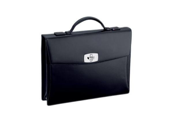 Buy original leather bags S.T. Dupont  Tourniquet Briefcase Line D Leather Black 181000 with Bitcoin!