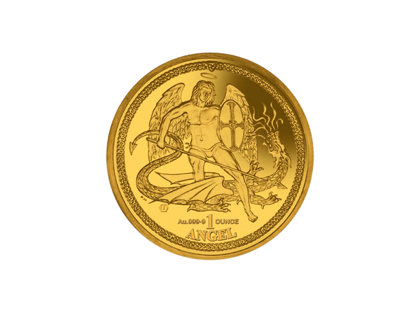 Buy original gold coins Isle of Man 1 oz Angel Gold with Bitcoin!