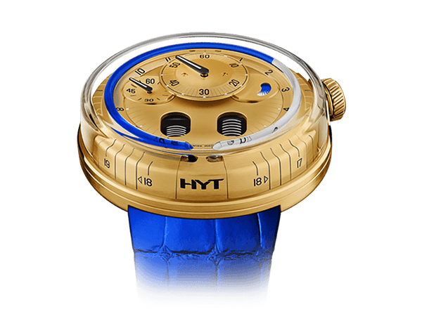 Buy original HYT H0 Gold Blue 048-GD-94-BF-CR with Bitcoins!