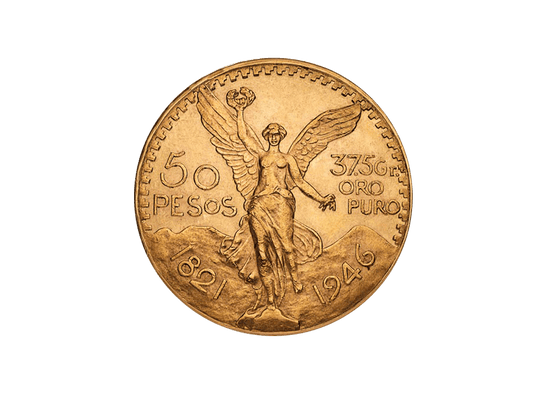 Buy original gold coins Mexico 50 Pesos Gold with Bitcoin!