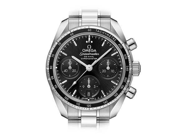 Buy original Omega Speedmaster 38 Co-Axial Chronograph 324.30.38.50.01.001 with Bitcoins!