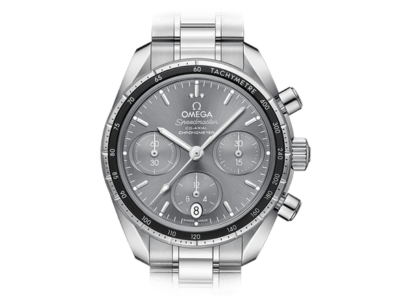 Buy original Omega Speedmaster 38 Co-Axial Chronograph 324.30.38.50.06.001 with Bitcoins!