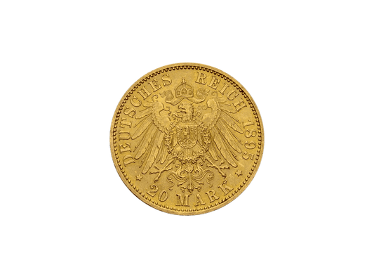 Buy original gold coins Saxe-Coburg and Gotha 20 Mark 1895 Alfred Kaiserreich with Bitcoin!