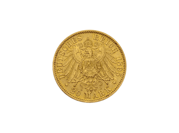 Buy original gold coins Saxe-Coburg and Gotha 20 Mark 1895 Alfred Kaiserreich with Bitcoin!