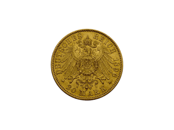 Buy original gold coins Saxony-Weimar-Eisenach 20 Mark 1896 Carl Alexander Empire with Bitcoin!