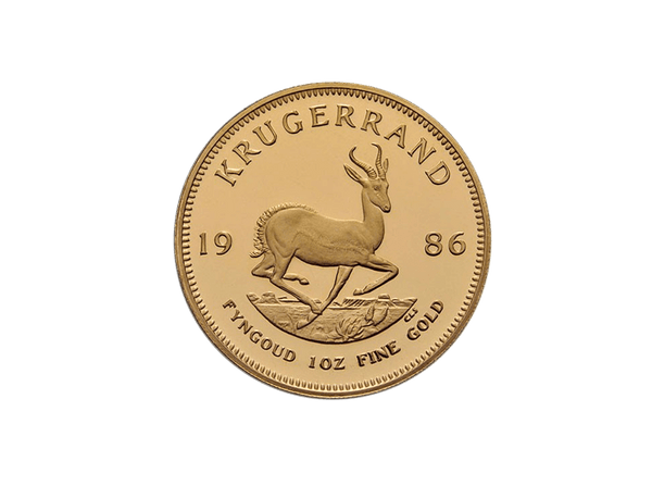 Buy original gold coins South Africa 1 oz Krugerrand 1986 with Bitcoin!