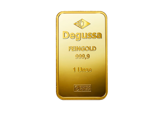 BitDials | Buy original Degussa Gold Bar (minted) 1 oz with Bitcoins!