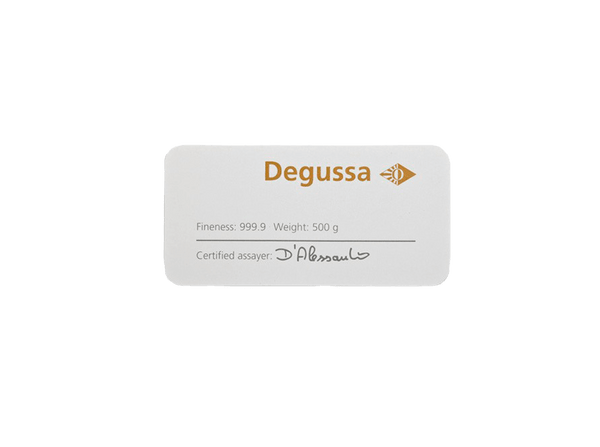  BitDials | Buy original Degussa Gold Bar (casted) 500 g with Bitcoins!