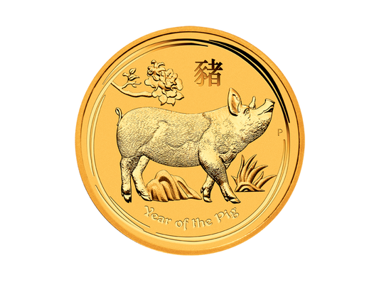 Buy original gold coins 1 kg Gold Lunar II Pig 2019 with Bitcoin!