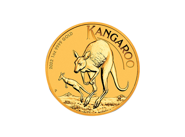 Buy original gold coins Australia 1 oz Nugget Kangaroo 2022 Gold with Bitcoin!