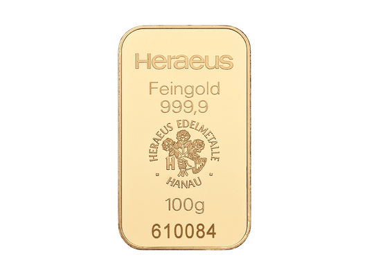  BitDials | Buy original Heraeus Gold Bar (minted) 100 g with Bitcoins!