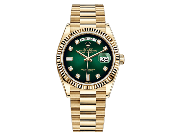 Buy original Rolex DAY-DATE 36 m 128238-0069 with Bitcoins!